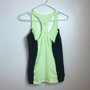 Lululemon black and yellow small racerback tank